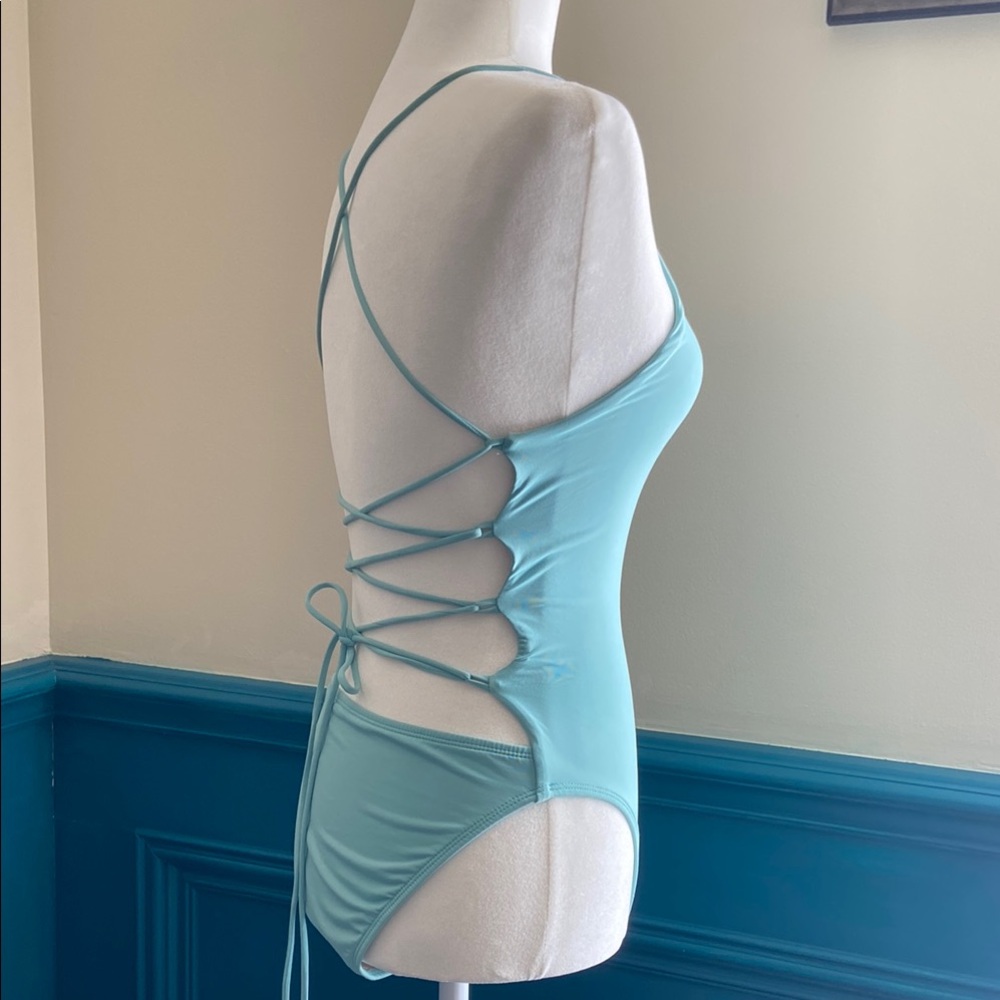Sale! Light Blue Strappy One-Piece Calvin Klein swimsuit, size 10